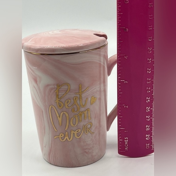 “Best Mom Ever” beautiful porcelain tea mug with lid - Picture 10 of 14